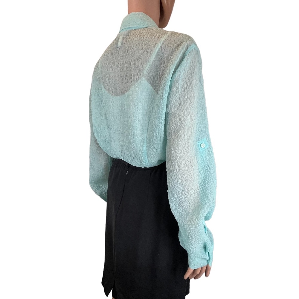 Evan-Picone Adjustable Sleeve Button Up, Mint |16 - Picture 12 of 16
